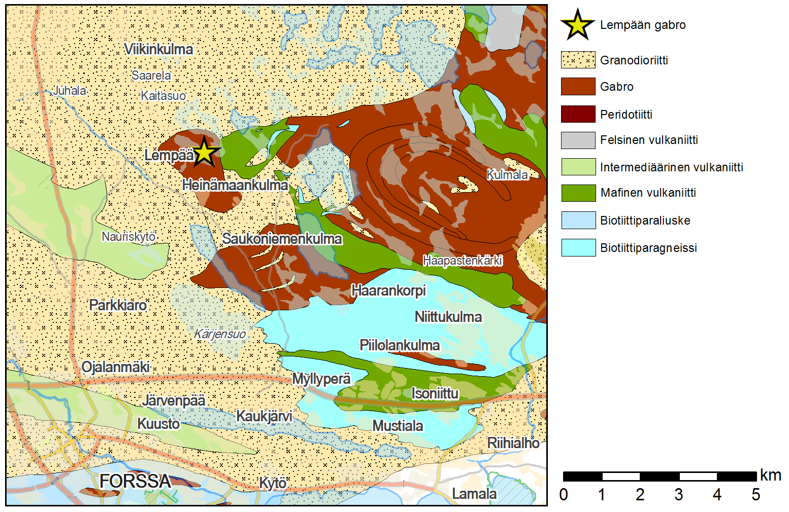 GEOLOGIAN TUTKIMUSKESKUS 62/2016 1 1 JOHDANTO Tammelan ja Forssan kuntien rajalla sijaitseva Lempään gabro (Kuva 1) on ollut vuosina 2013-2015 Geologian tutkimuskeskuksen Etelä-Suomen yksikön