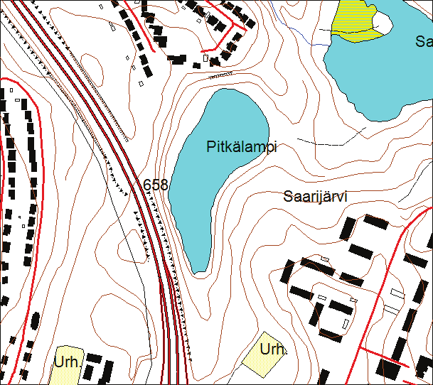 6 Pitkälampi 1. Nimi ja sijainti Pitkälampi Saarijärvi N: 6978791 E: 27535007 ETR-GK 27 Mäkien välisessä painanteessa sijaitseva pienehkö, melko syvä lampi. 3.