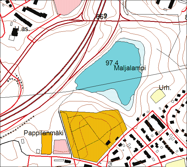 7 Maljalampi 1. Nimi ja sijainti Maljalampi Linnanpelto N: 6977870 E: 27534923 ETRS-GK 27 Moottoritien vieressä sijaitseva pieni ja matala lampi.