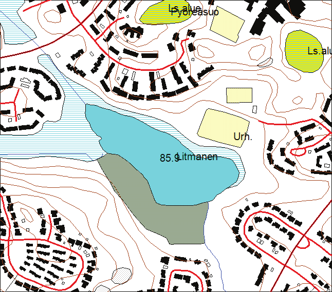 20 Litmanen 1. Nimi ja sijainti Litmanen Petonen N: 6970011 E: 27532390 ETRS-GK 27 Asutuksen keskellä sijaitseva pieni ja matala lampi. Litmanen kasvaa voimakkaasti umpeen.