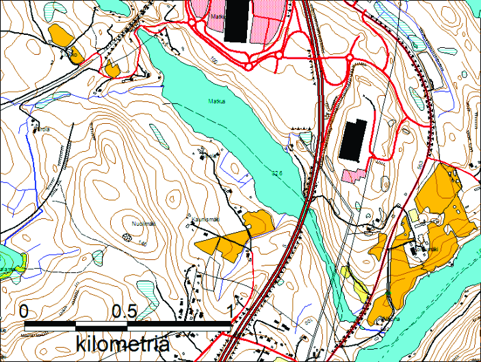 24 Ala-Matkus 1. Nimi ja sijainti Ala-Matkus Matkus N: 6968286 E: 27530817 ETRS -GK27 Pitkä, kapea ja syvä järvi. Valumaalueen pohjoispuolta on rakennettu voimakkaasti vuodesta 2008.