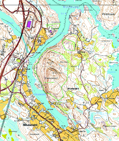 8 Hiltulanlahti 1. Nimi ja sijainti Hiltulanlahti Hiltulanlahti y:, x(näytteenottopisteiden koordinaatit) Pitkä ja kapea lahti, jonka ympäristössä on haja-asutusta, peltoja ja metsää.