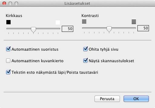 Skannaaminen laitteen ohjauspaneelista 5 Napsauta Lisäasetukset-painiketta. Lisäasetukset-valintaikkuna tulee näyttöön. 4 6 Muuta asetuksia.