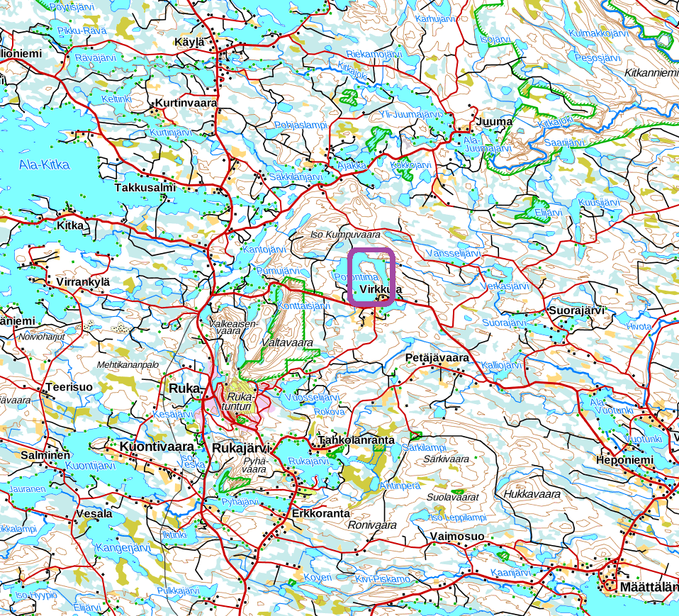 OSALLISTUMIS- JA ARVIOINTISUUNNITELMA SUUNNITELMAN NIMI JA SUUNNITTELUALUE PORONTIMAN RANTA-ASEMAKAAVA KUUSAMON KAUPUNKI KUUSAMON VALTIONMAA 305-893-10-1, om. Metsähallitus VÄLITALO 305-422-36-11, om.