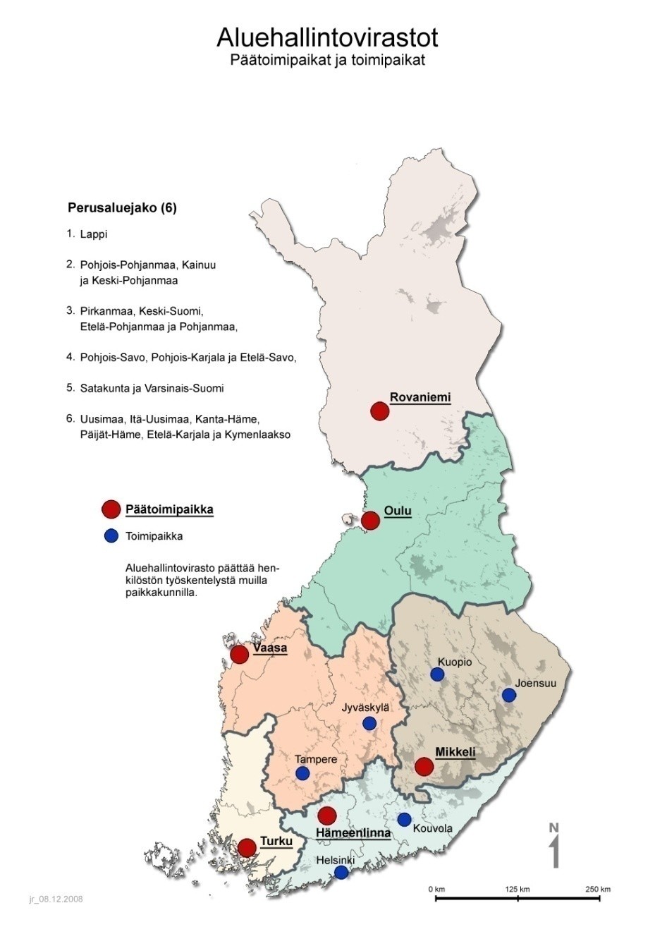 Ympäristölupavastuualueet aluehallintovirastoissa Etelä-Suomen aluehallintovirasto Itä-Suomen aluehallintovirasto Länsi- ja