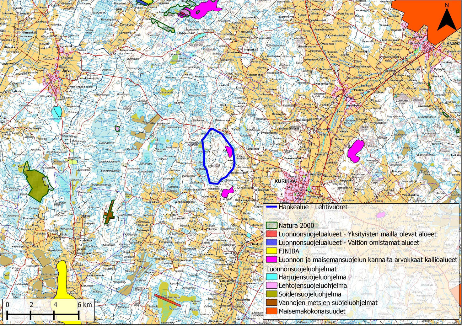 OAS 29.5.2013 5 (13) Hankealueelta on etäisyyttä lähimpään kansainvälisesti arvokkaaseen lintualueeseen (IBA) noin 40 kilometriä.