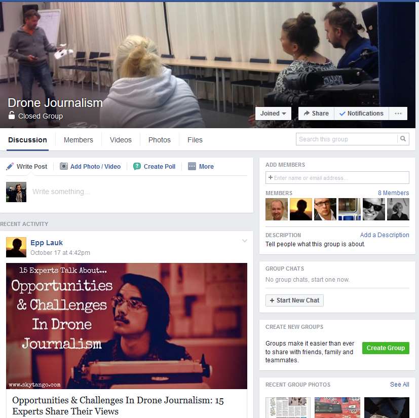 Droonijournalistien koulutus Droonijournalismin opetuksen edelläkävijänä on Nebraska Lincoln University, joka avasi droonijournalismin maisteriohjelmansa vuonna 2011.