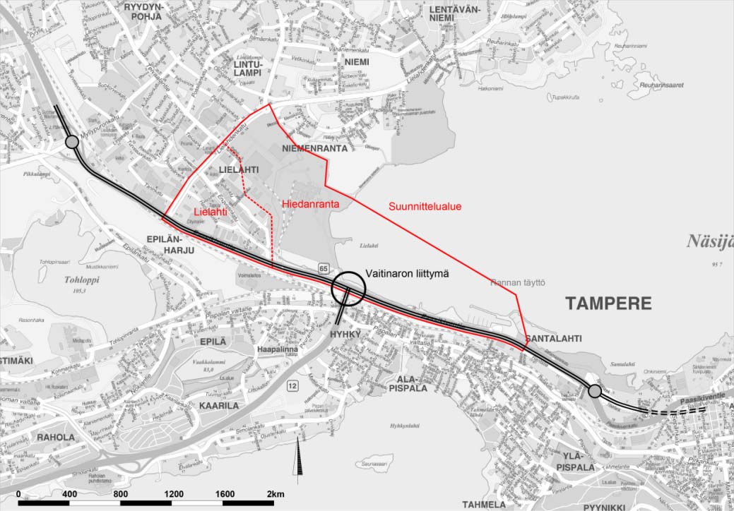 4.5.2016 1 (5) Vaitinaron liikenne- ja liittymäselvitys, yhteenveto Johdanto Tampereen kaupunki kehittää uutta Hiedanrannan asuin- ja työpaikka-aluetta kaupungin länsiosaan nykyisen Lielahden kaupan