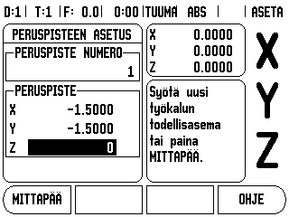 Pituuseron etumerkki L Jos työkalu on pidempi kuin referenssityökalu: L > 0 (+) Jos työkalu on lyhyempi kuin referenssityökalu: L < 0 ( ) Kuten yllä on esitetty, Wizard 550 voi myös määrittää