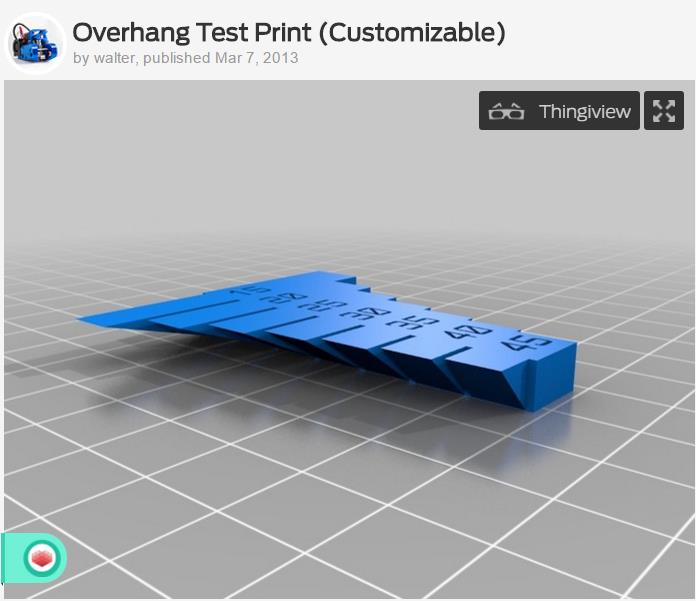 52 Kuvio 27. Asetusten optimoinnissa käytetyn kappaleen 3D-malli (kuvakaappaus Thingiverse-sivustolta) 11