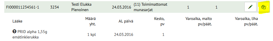 Nasevaan voi tallentaa hoitoja yksittäiselle eläimelle tai koota hoidettu eläinryhmä (nupoutus, loishäätö tms.) jolloin sama tieto monistuu kullekin valitulle eläimelle.