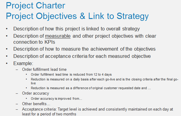 Project Charter defines