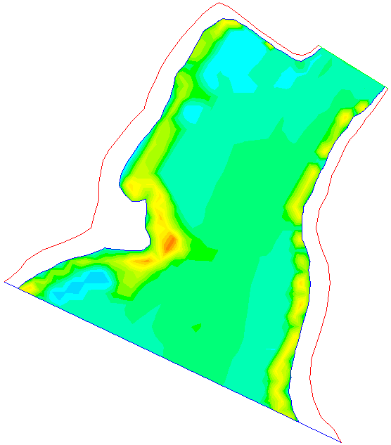 Kuva 5. Peltokosken mallinnusalueen yhdistetty soveltuvuusindeksi vasemmalla alle 10 cm lohenpoikaselle ja oikealla yli 10 cm lohenpoikaselle (Q = 7 m 3 /s).