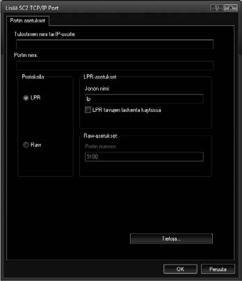 PORTIN VAIHTAMINEN 4 Valitse [SC2 TCP/IP Port] ja napsauta [Uusi portti]-painiketta. 5 Luo uusi portti.