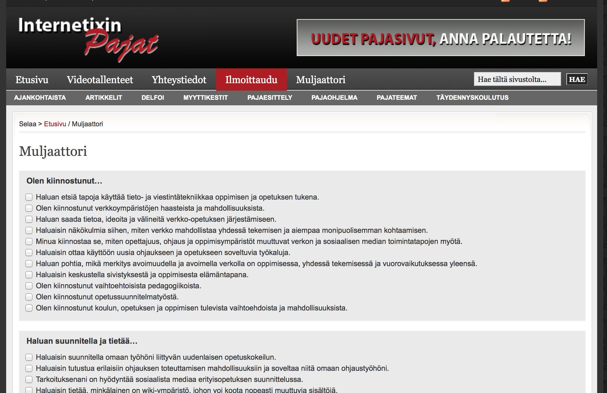 Vuorovaikutteisuus ja rakennemalleja: Asiakaspalvelu eli personointi