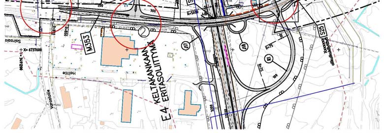 FCG Finnish Consulting Group Oy KaakkoisSuomen ELYkeskus 7(14) Liikenne yksikkö Kuva 4. Tarkasteltavien liittymien numerointi. Liittymät on merkitty punaisilla ympyröillä.