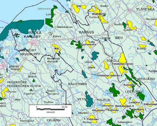 Natura-alueen perusteena olevat luontoarvot: Taulukko 3.