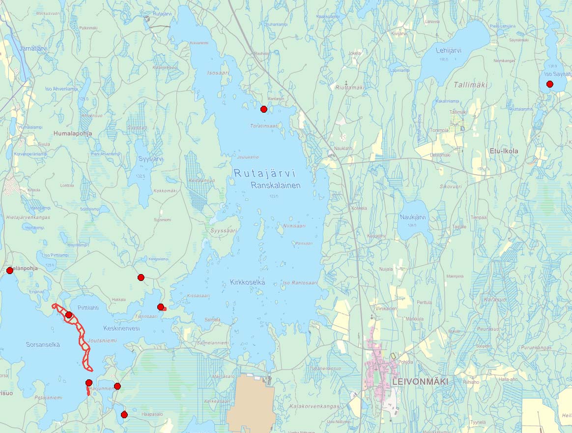 24 8 6 2 5 3 1 7 4 Kuva 21 Muinaisjäännökset (Lähde: Paikkatietoikkuna).