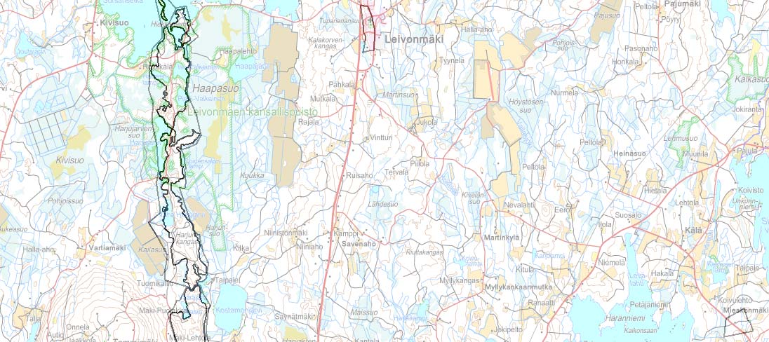 26 vedenhankintaa varten tärkeä pohjavesialue sijoittuu taajaman kohdalle moreenimäelle.