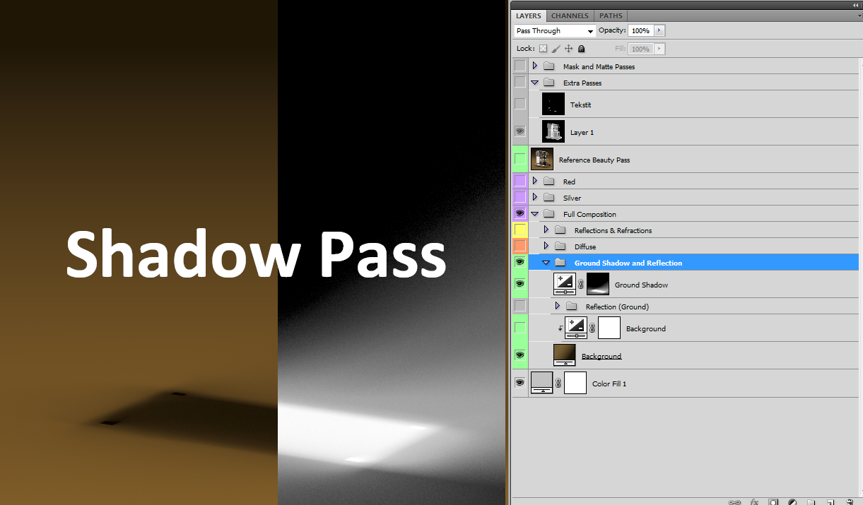 57 KUVA 64. Shadow Pass -taso toimii Exposure-säätötason maskina. Kuva on kokonaisuudessaan nyt valmis.