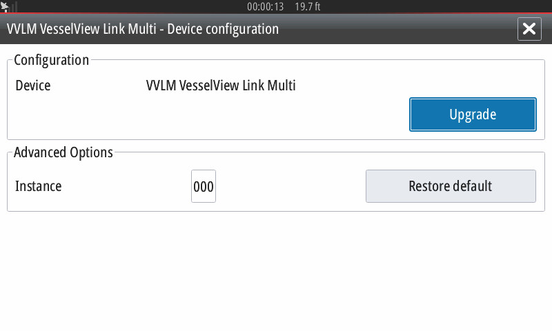 7. Valitse Upgrade (päivitä) Device configuration (laitteen kokoonpano) -ikkunassa. 8.