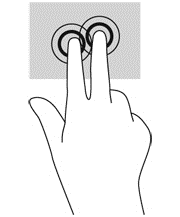 Kahden sormen napsautus Kahden sormen napsautuksella voit tehdä näytössä objektiin liittyviä valikkovalintoja.