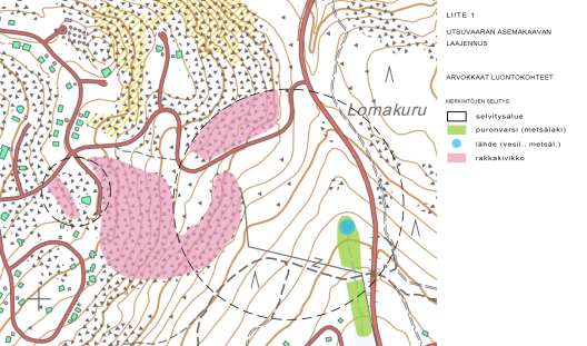 3 LÄHTÖKOHDAT 3.1 Selvitys suunnittelualueen oloista 3.1.1 Alueen yleiskuvaus Alue on rakentamatonta rinnealuetta Levin itärinteessä Utsuvaaran alueella.