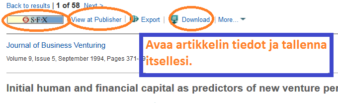 Scopus haku - Miten yrittäjä selviää epäonnistumisista Scopus - http://www.scopus.