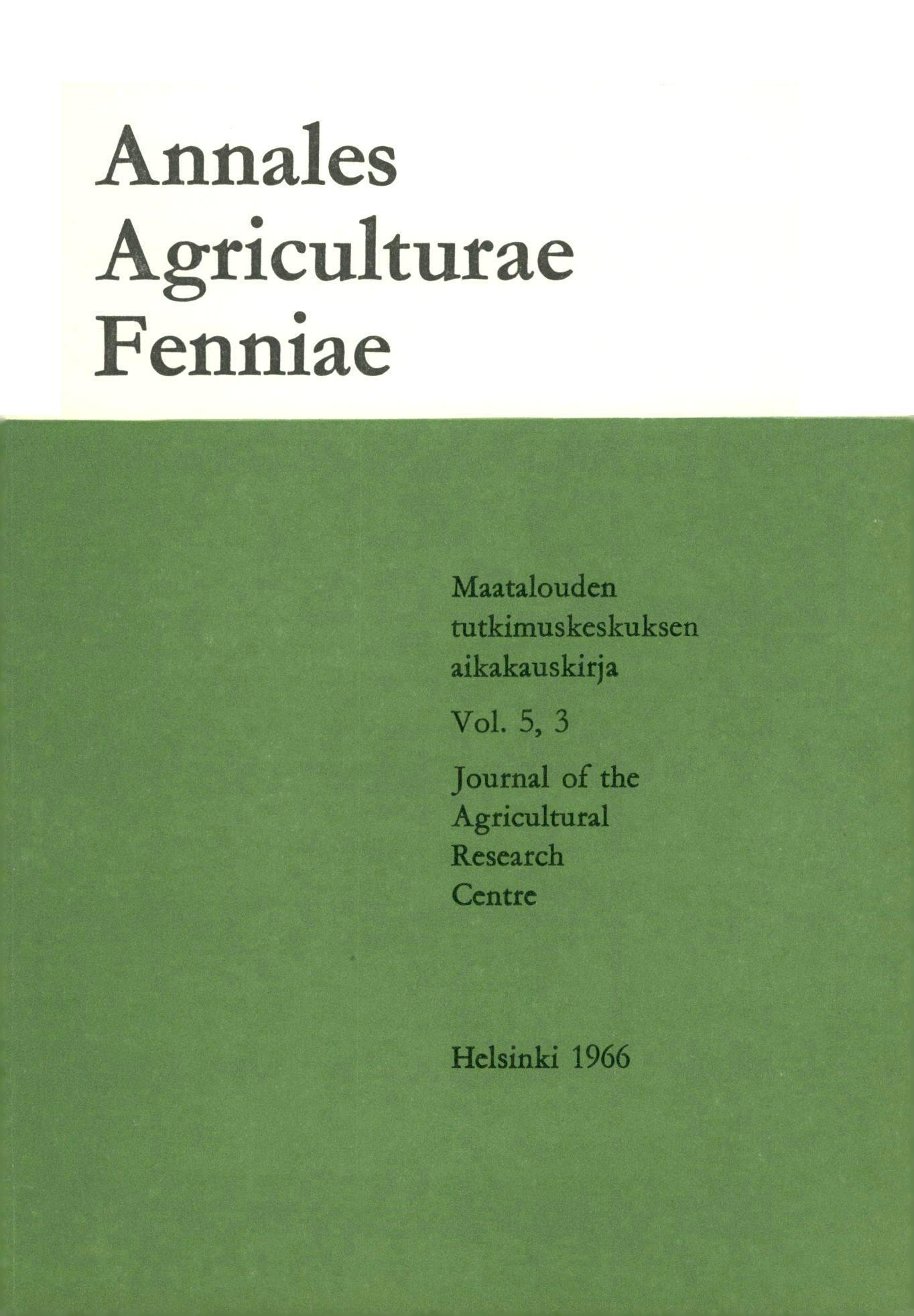 Annales Agriculturae Fenniae Maatalouden tutkimuskeskuksen