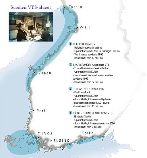 VTS-järjestelmän rakentaminen rakentamisaikataulu 1996-2006 kustannukset: 21 milj. / 125 Mmk talousarviorahoitus 25.1.2002 ONGELMA Kauppamerenkulun turvallisuus edellyttää kattavaa liikenteen valvontaa.