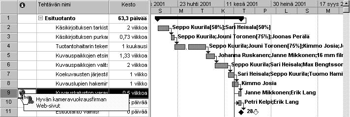 Oppitunti 6 Tehtävien tietojen hienosäätäminen 139 Huomautus tulee näkyviin työkaluvihjeenä.