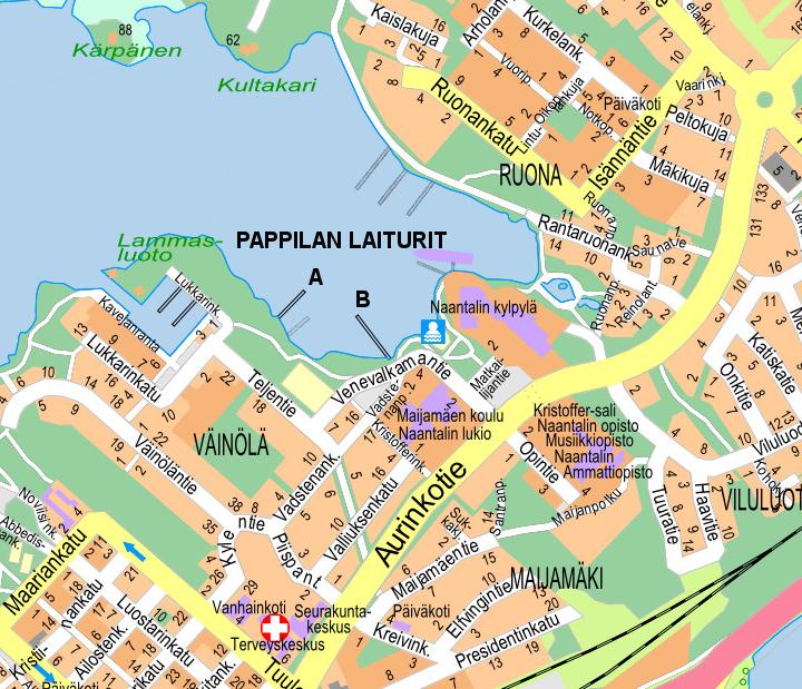 Laiturikohdekohtainen tarkastelu toimintamalleista PAPPILA Pappila A, rakennettu 2011, venepaikkoja 45 kpl Pappila B, rakennettu 2013, venepaikkoja 50 kpl Maa- ja vesialue