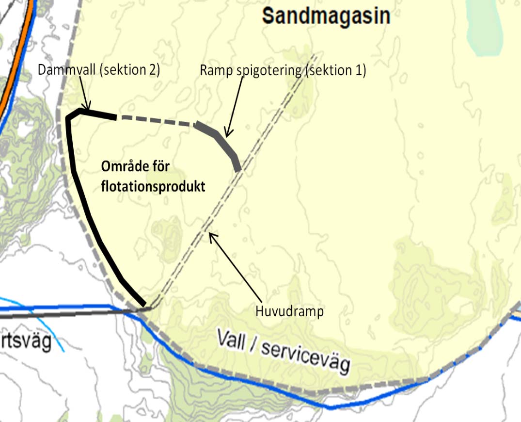 2012 04 18 38(57) Kuva 3.1. Vaahdotustuotteen varastointiin tarkoitetun alueen muotoilusuunnitelma. Kuva 3.2. Korotettavan patovallin (osa 2) muotoilusuunnitelma.