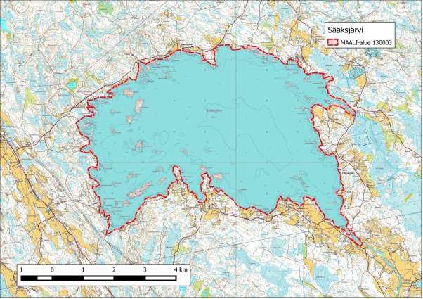 280 SÄÄKSJÄRVI [130003] Satakunta, Kokemäki (N /lat: 6817054: E /lon: 252604) 3546 ha Sääksjärven MAALI-alue koostuu Kokemäen Sääksjärven järvialtaasta lisättynä Kauvatsanjoen alkupään koskialueella.