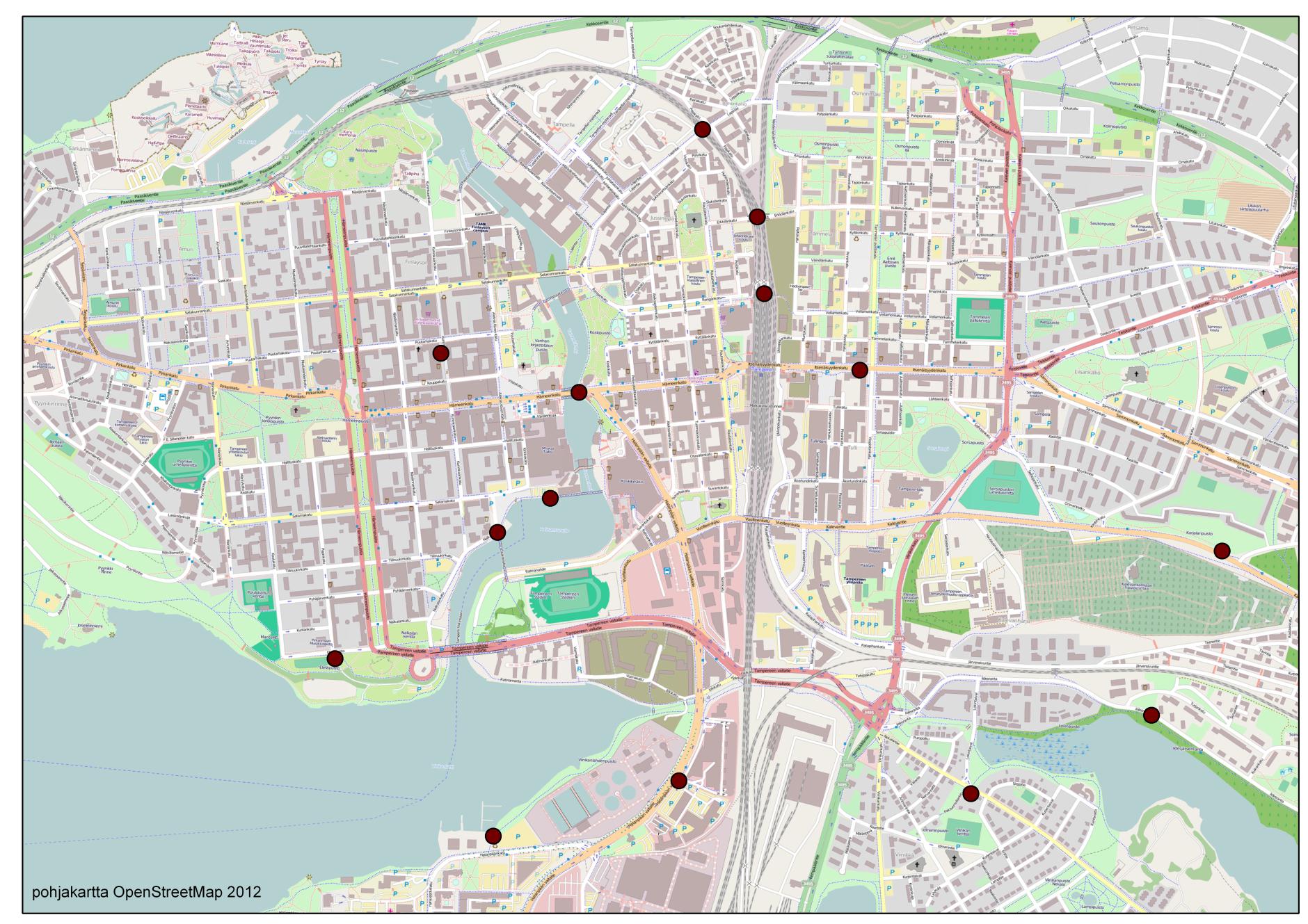 Jalankulku- ja pyöräliikenteen määrät Lapinsilta klo 13-18 vrk 715 1817 356 809 Erkkilänsilta klo 13-18 vrk 770 1957 237 539 Kuninkaankatu klo 6-20 vrk 11763 12659 1031 1081 Hämeensilta klo 6-20 vrk