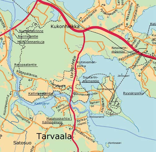 Keskustan ja lähiympäristön palvelut 7 6 36 4 28 18 25 37 1 2 38 39 23 41 43 45 i 33 9 31 40 42
