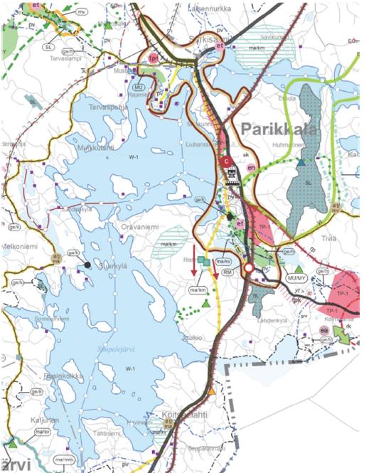 keskusten liikenne-, asuin-, työpaikka-, palvelu-, ja yritysympäristön kehittämisen vyöhykkeitä, joille kohdistuu seudullisesti merkittäviä maankäytöllisiä tarpeita.