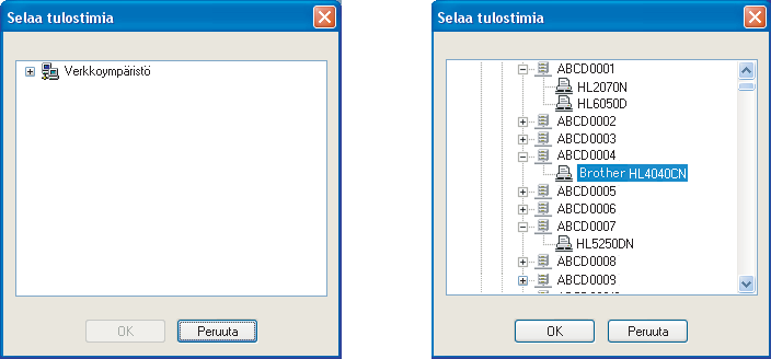 Vaihe 2 Kirjoitinohjaimen asennus 4 Valitse Jaettu verkkokirjoitin ja napsauta sitten Seuraava. 5 Valitse kirjoittimesi jono ja napsauta sitten OK.