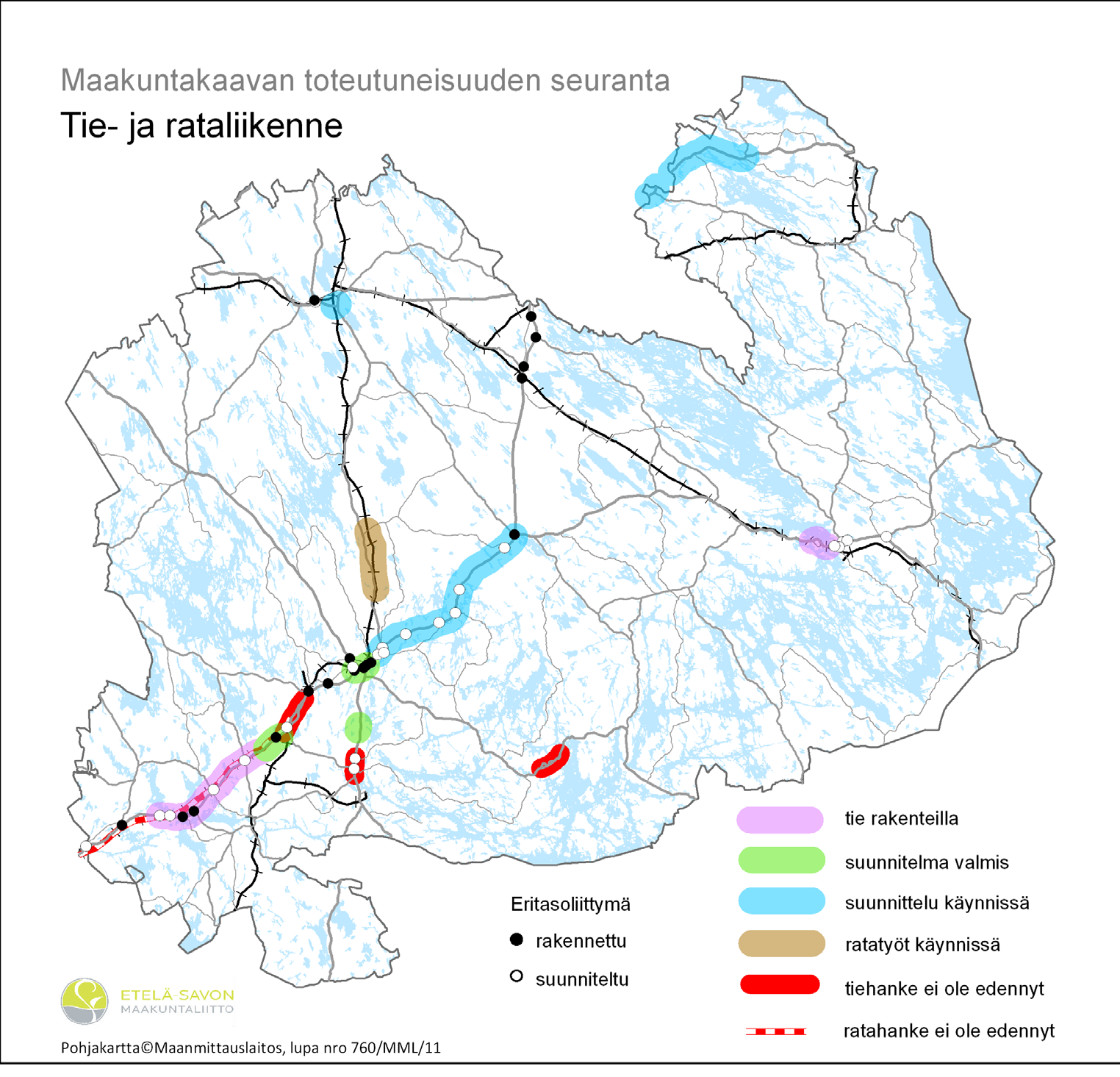 4. Liikenne 4.1 Tieliikenne Maakuntakaavaan on merkitty maantieverkosta valta-, kanta- ja seututiet sekä tärkeimmät yhdystiet.