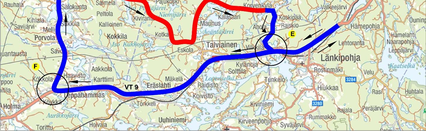 LIITE 3 / 2 (12) Tilapäisen liikennemerkkijärjestelyn sijoittaminen tieverkolle tapahtumaa varten liikenteenohjaajien kera tai ilman (esimerkkinä henkilöautojen nopeuskilpailu) Tapahtuman järjestäjä