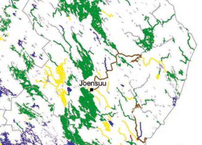 44 3.4.10 Valuma-alueet ja pohjavesialueet Pintavedet Valtaosa Joensuun seudun vesistöistä kuuluu Vuoksen vesistöalueeseen.