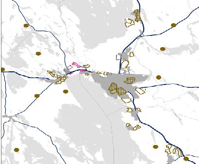 61 5 RAKENNEMALLI JA TUTKITUT VAIHTOEHDOT Seutuvaltuuston marraskuussa 2005 hyväksymiin yleiskaavan tavoitteisiin pohjautuen laadittiin suunnittelualueelle neljä vaihtoehtoista rakennemallia.