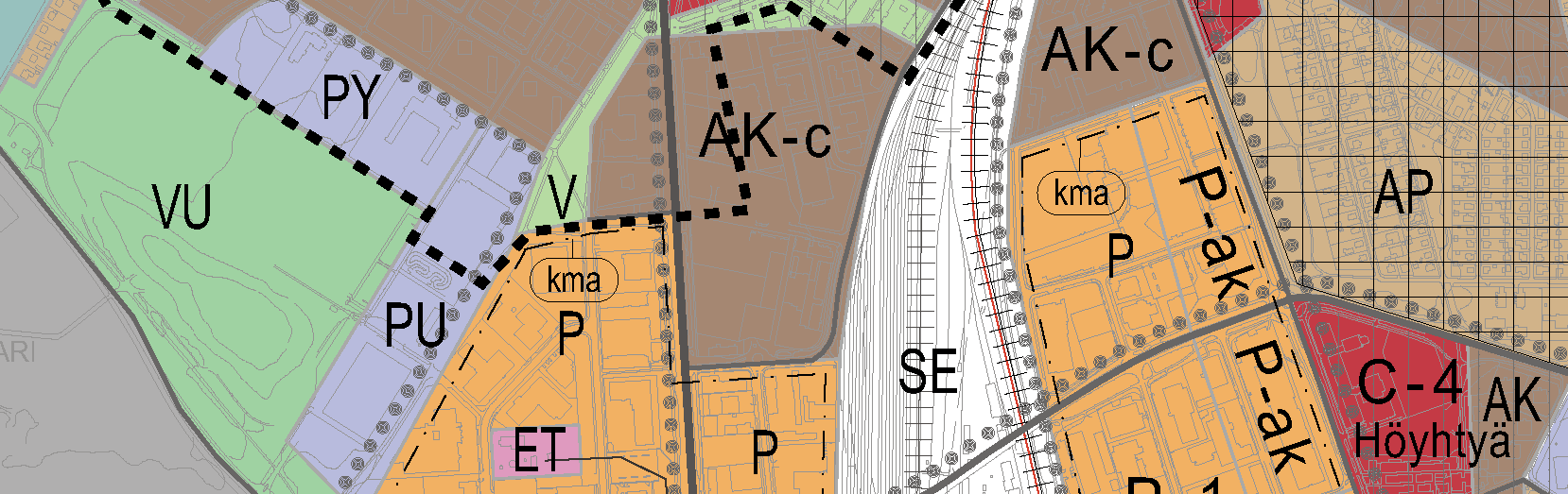 6 / 30 Uuden Oulun yleiskaavaehdotuksessa keskustavision suunnittelualue on osoitettu pääasiallisesti keskustatoimintojen alueeksi (C).