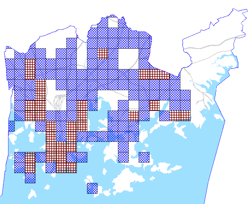 Näin ollen alempaan henkilövahinkoriskiluokkaan tuli riskiruutuja 1125 kpl ja ylempään 80 kpl.