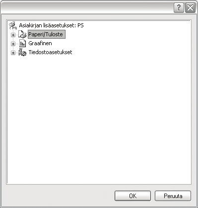 4 Windowsin PostScript-ohjaimen käyttö Lisäasetukset Voit määrittää lisäasetuksia napsauttamalla Lisäasetukset-painiketta.