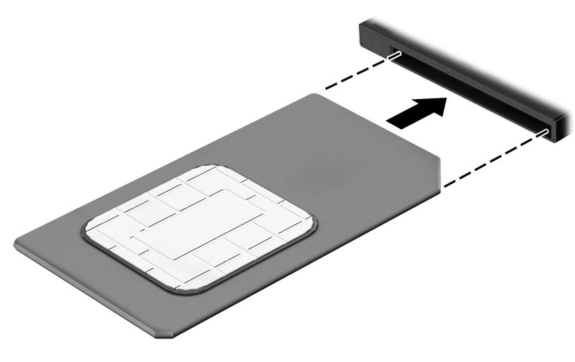 5. Aseta SIM-kortti SIM-korttipaikkaan ja paina sitten SIM-kortti laitteen sisään niin, että se on tukevasti paikallaan.
