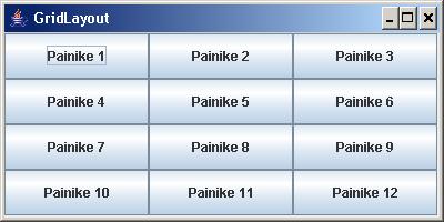 GridLayout // settitle("gridlayout"); paneeli = new JPanel(new