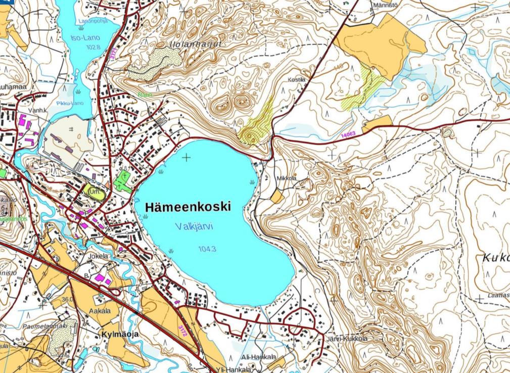 22 2.5 Valkjärvi Kuva 31. Valkjärven kartta.