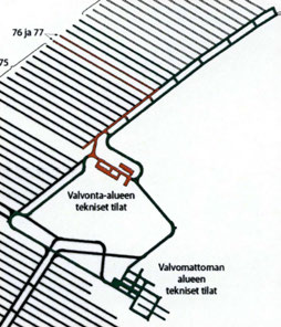 48 - VALVONTA-ALUE - VALVOMATON ALUE - SUUETTU SIJOITUS. TAI KESKUSTUNNEU Kuva 6-19. Kuudennessa louhintavaiheessa louhitaan ensin 14 sijoitustunnelia, joiden jälkeen louhitaan tutkimustunneli 41-420.