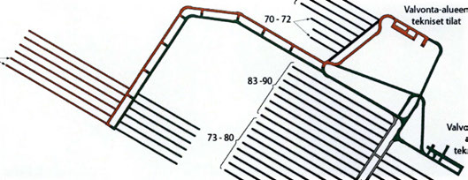 77 Valvomanoman - VALVONTA ALUE - VALVOMATON ALUE - SUUETTU SUOITUS TAI KESKUSTUNNELI Kuva 6-49.